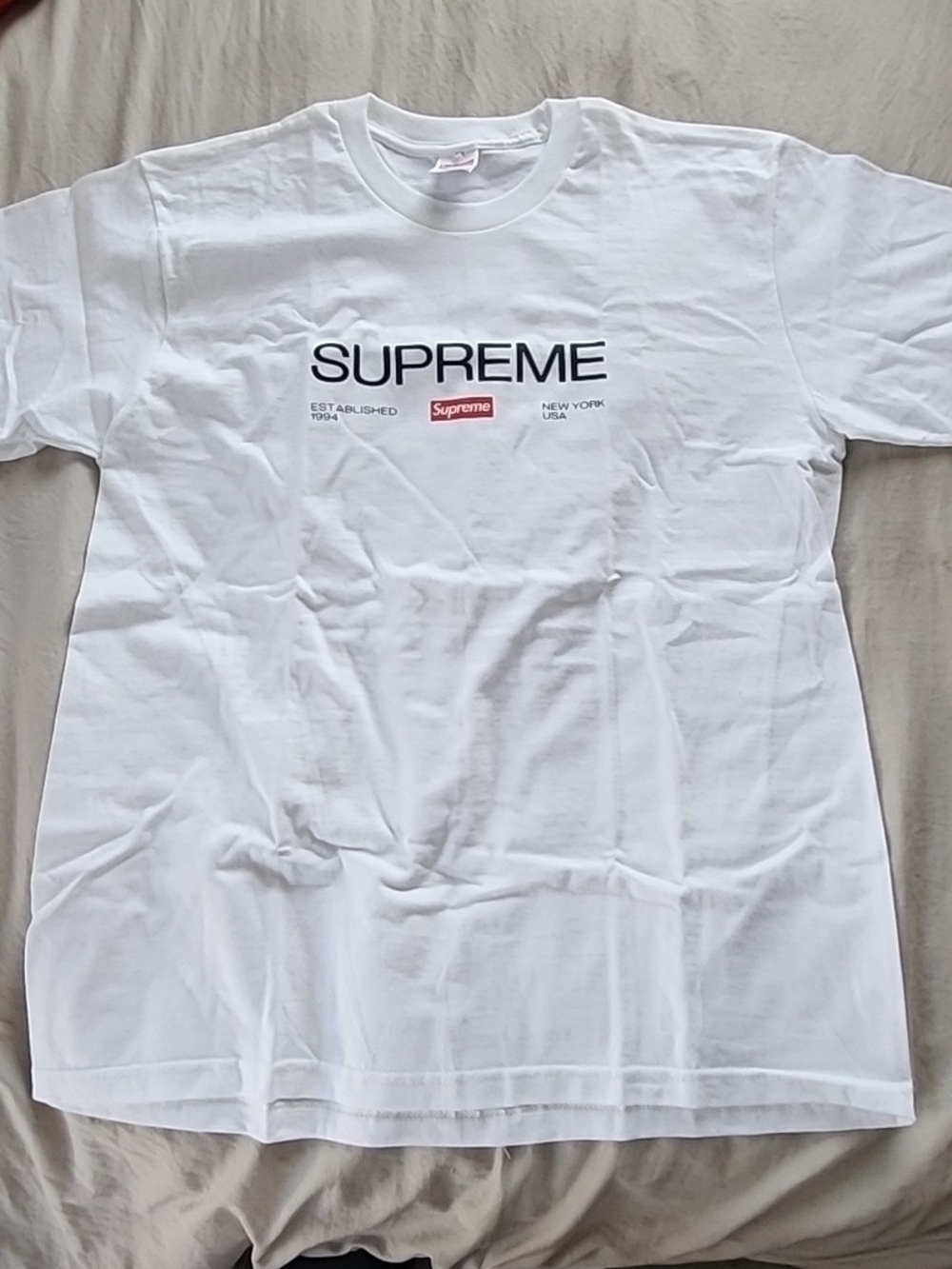 White Supreme "Established 1994" T-Shirt Size Medium